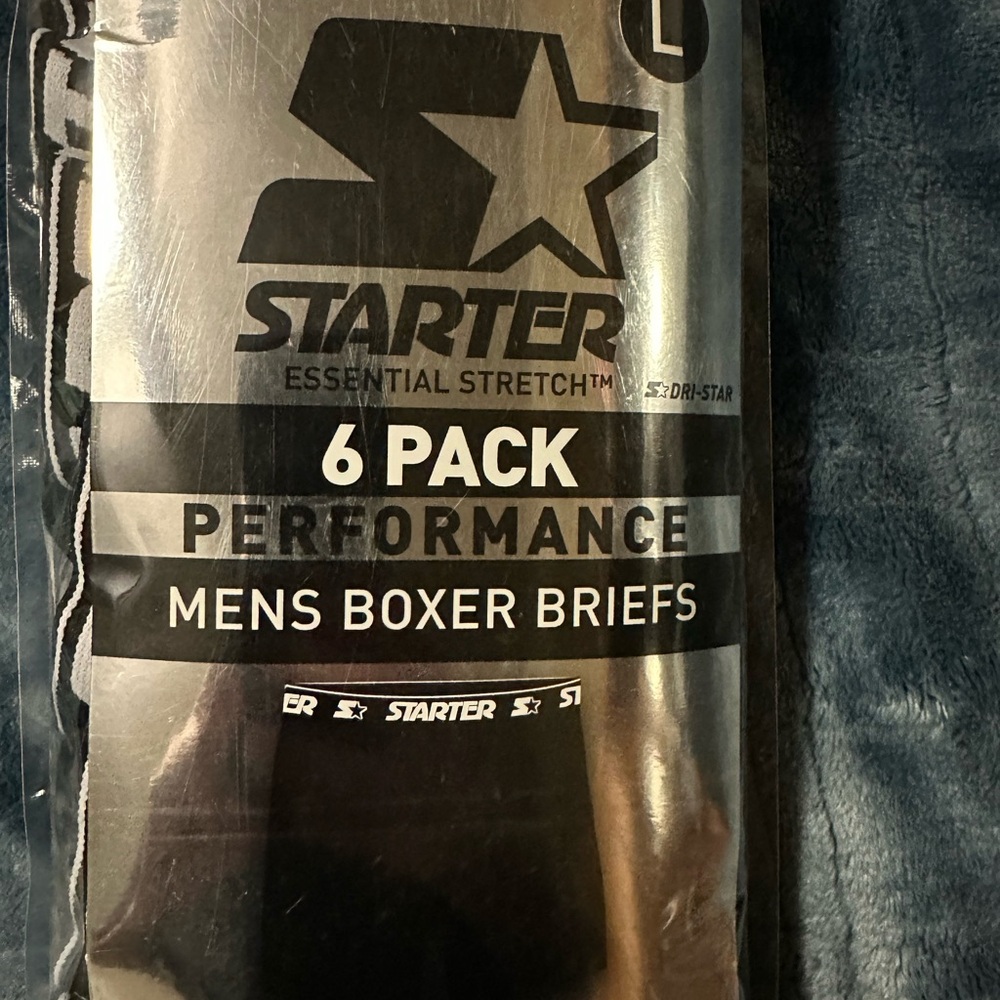 STARTER Men's Performance Boxer Briefs 6 Pack - Black